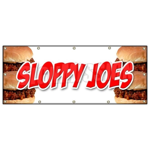 Signmission SLOPPY JOES BANNER SIGN beef chicken bun sliders homemade food lunch B-120 Sloppy Joes - main